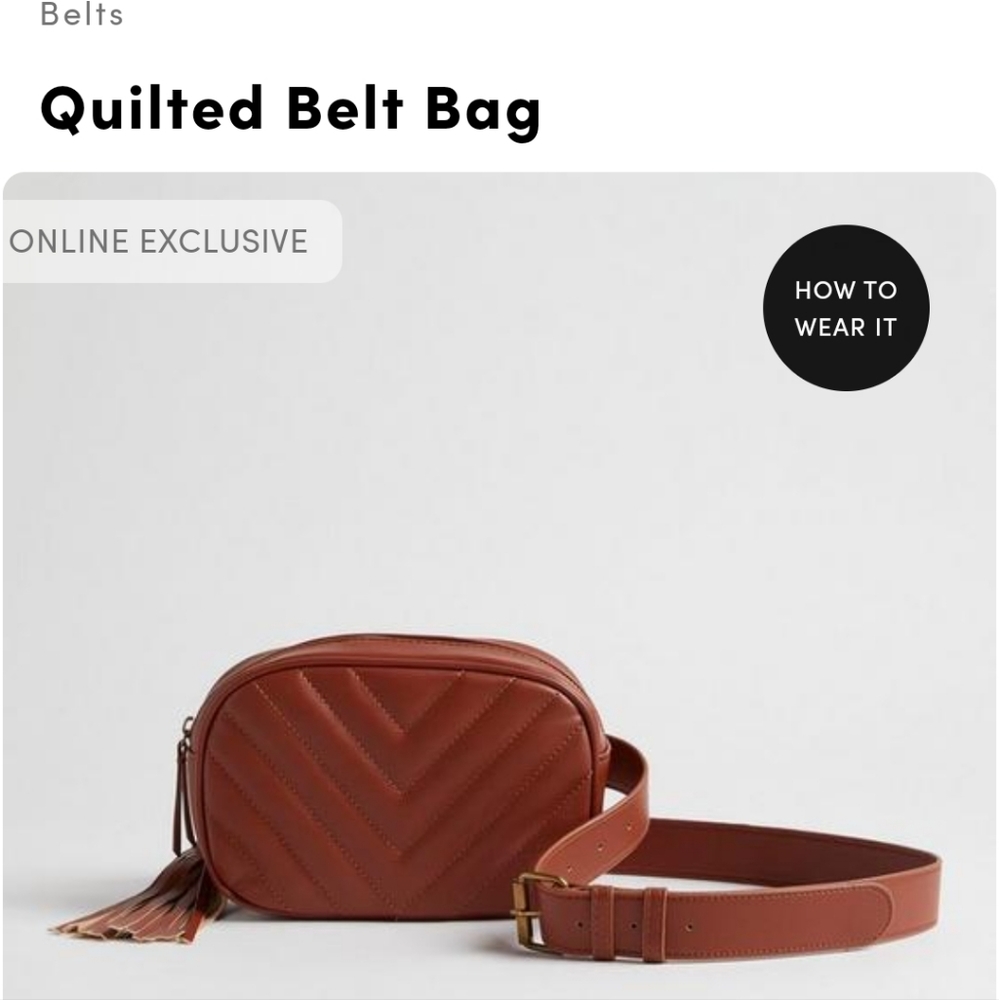 Brown Quilted Belt Bag